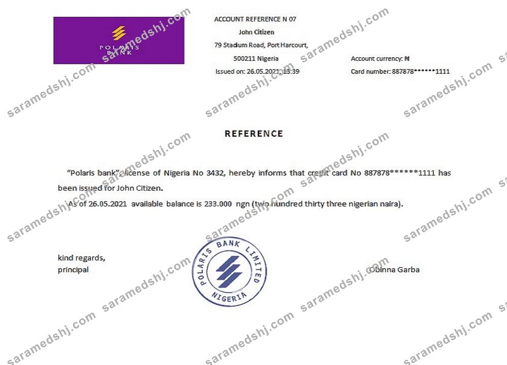 Nigeria_Polaris bank_reference